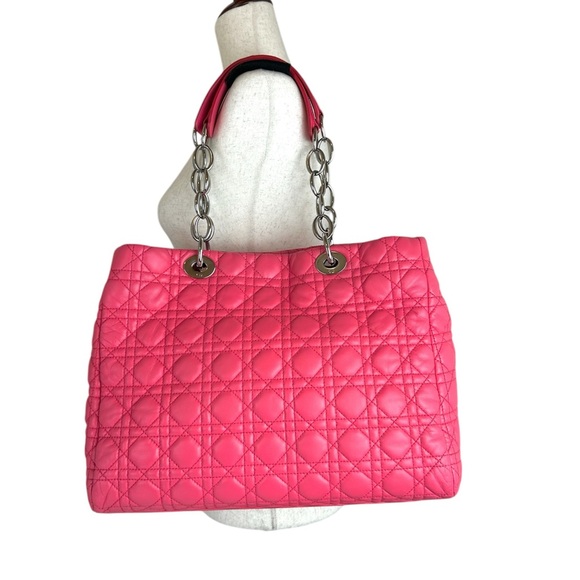 Lady Dior Shopper Tote Bag Lambskin Leather Cannage LRG - Picture 7 of 13